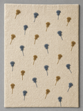 Thistle Panel, slate blue and bronze embroidery on oatmeal linen