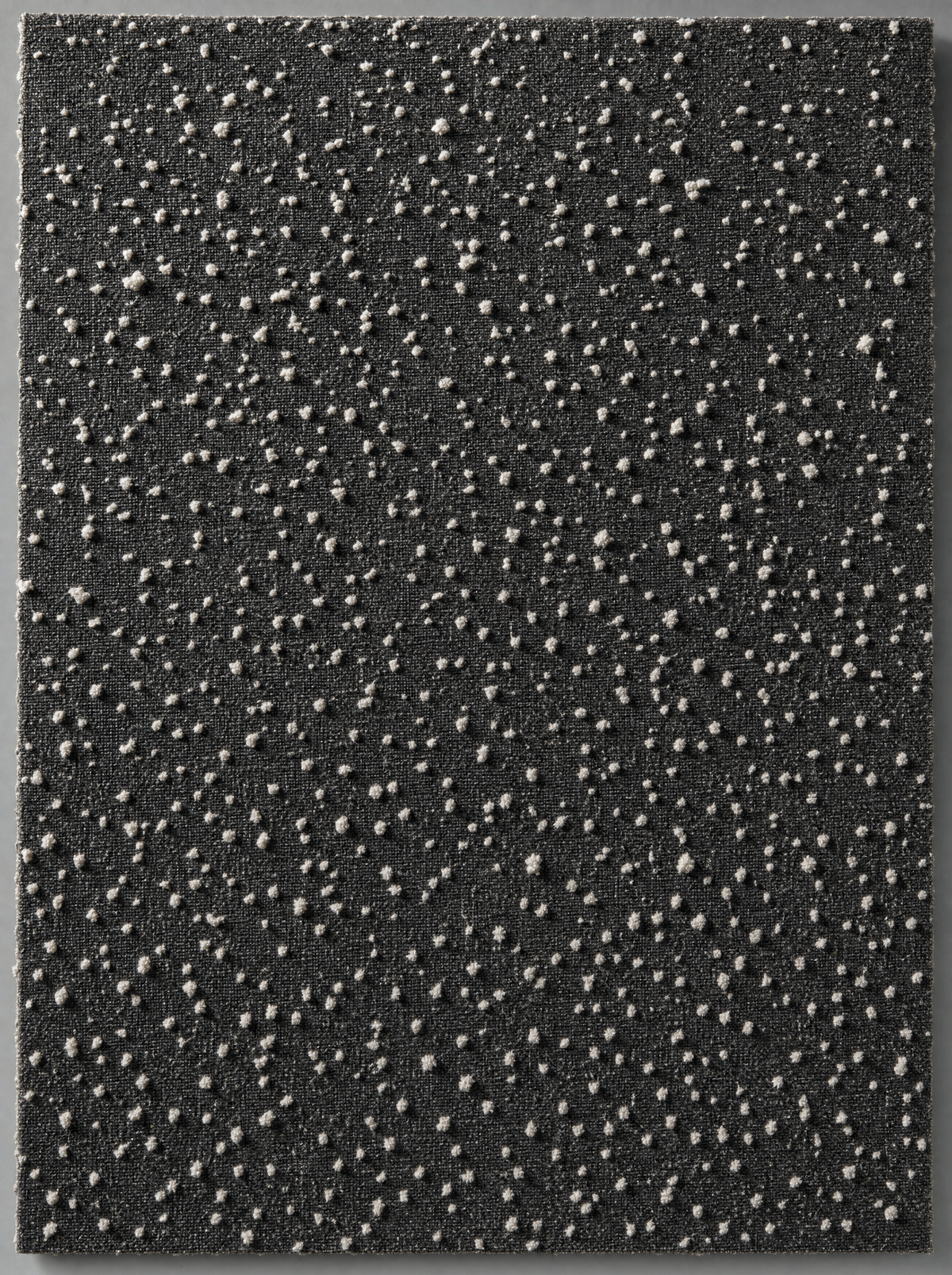 Drift Panel, chalk-white flock on charcoal linen