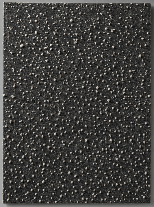 Drift Panel, chalk-white flock on charcoal linen
