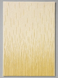 Gilt Rain Panel, gold metallic embroidery on ivory linen