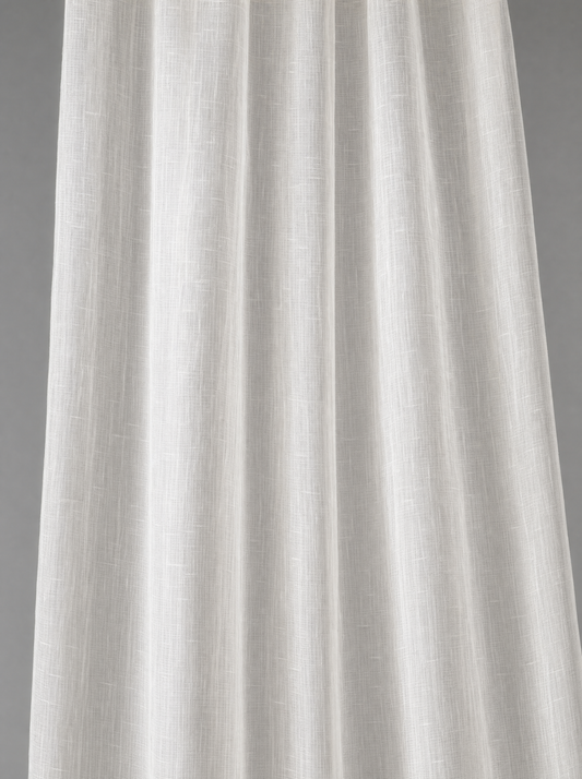 Verge Sheer in Chalk, sheer linen falling in folds