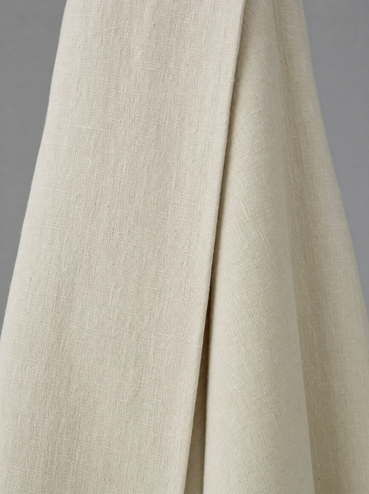 Tallow Linen in Bone, heavy matte upholstery linen