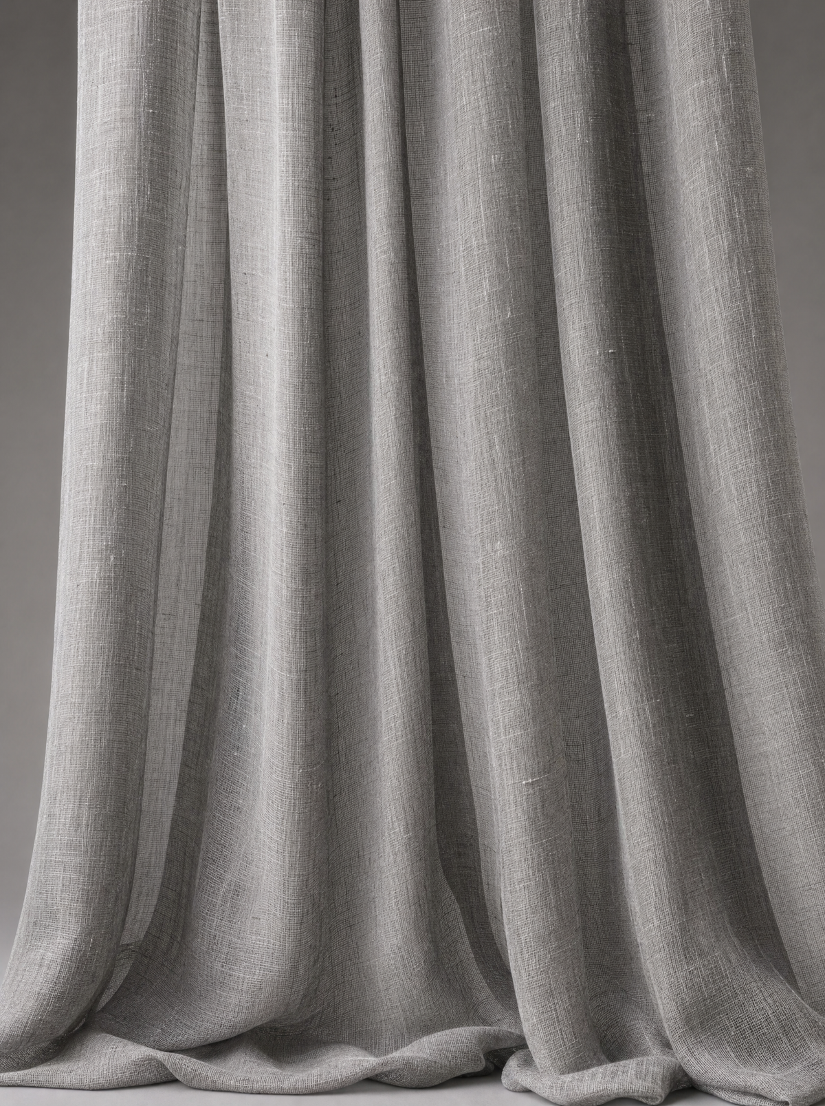 Verge Sheer in Smoke, sheer linen falling in folds