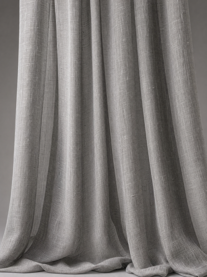 Verge Sheer in Smoke, sheer linen falling in folds