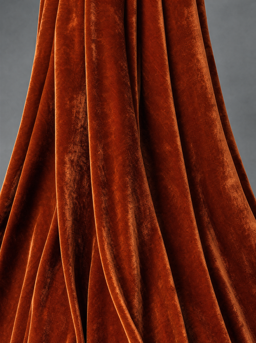 Harrow Velvet in Rust, silky short-pile velvet