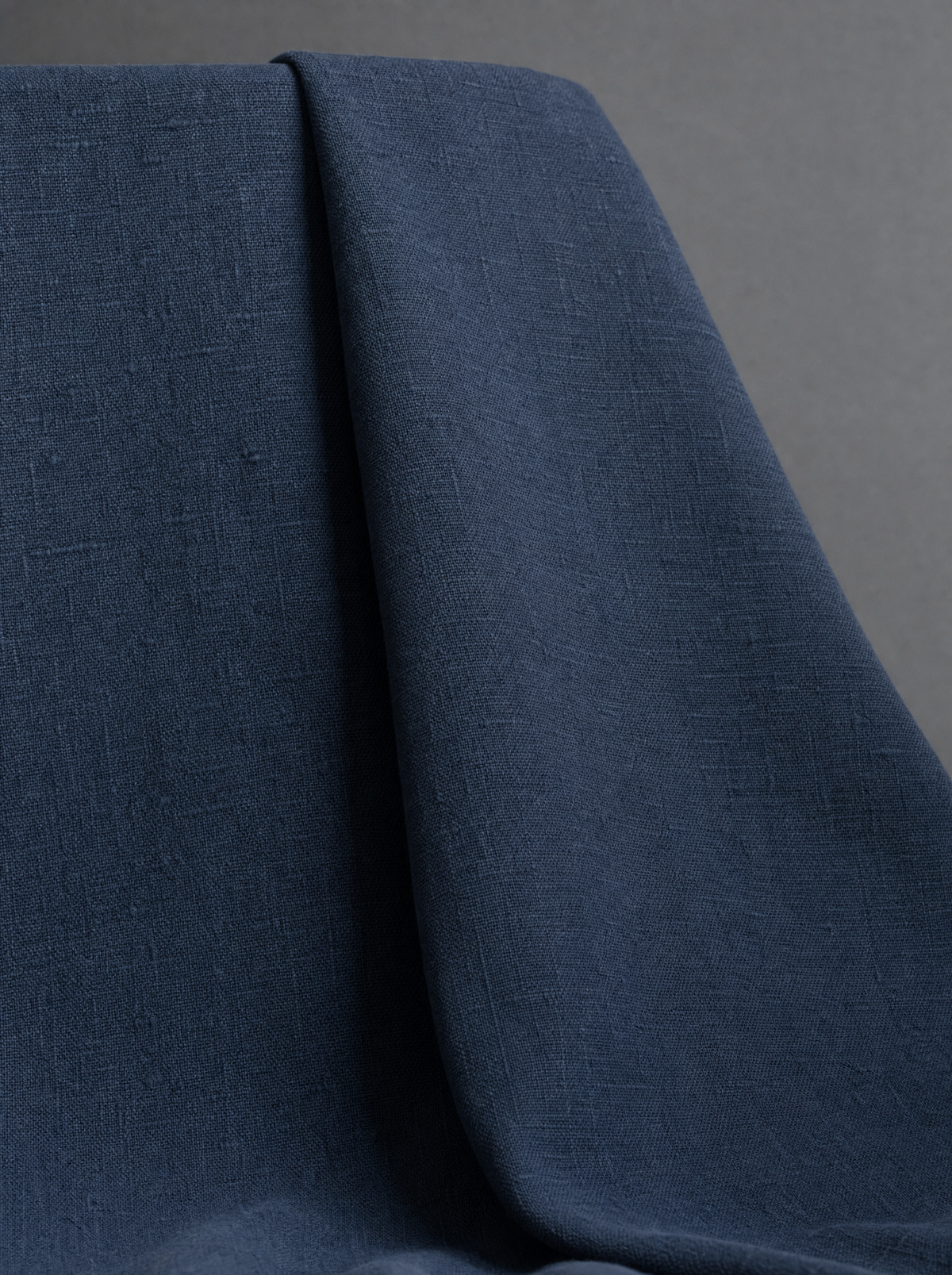 Tallow Linen in Slate, heavy matte upholstery linen
