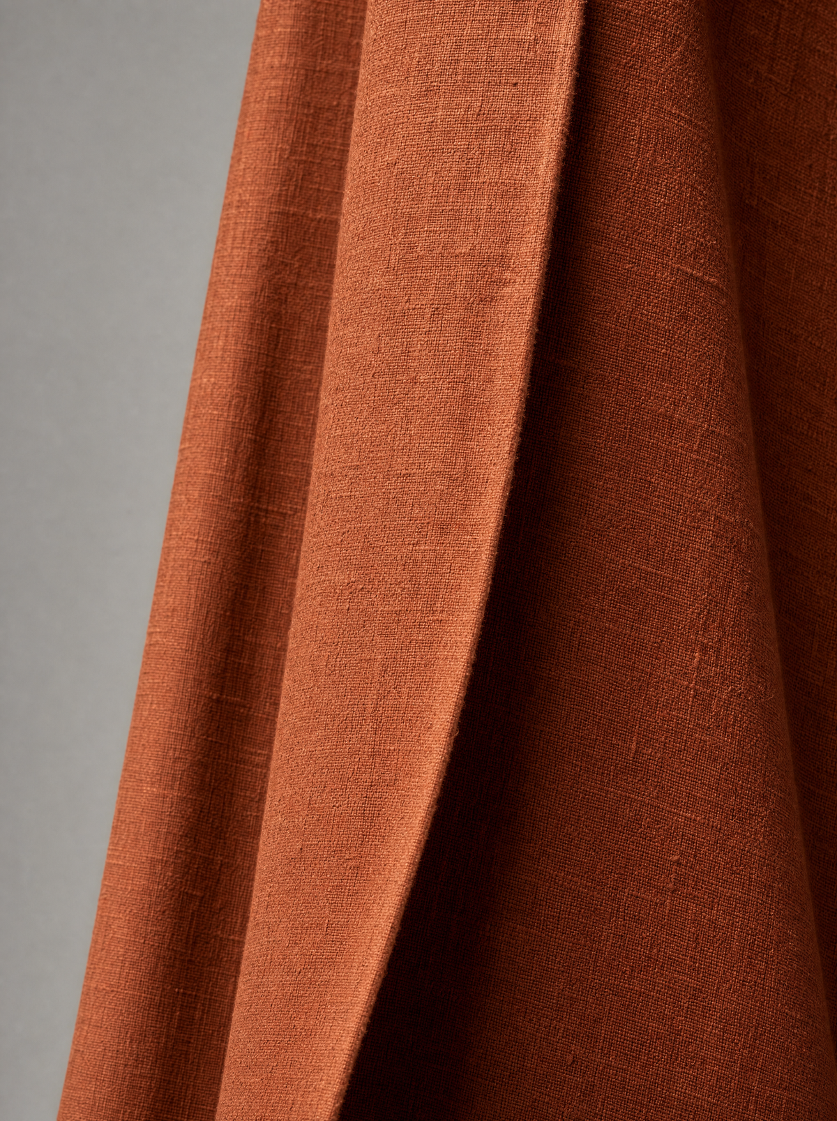 Tallow Linen in Clay, heavy matte upholstery linen