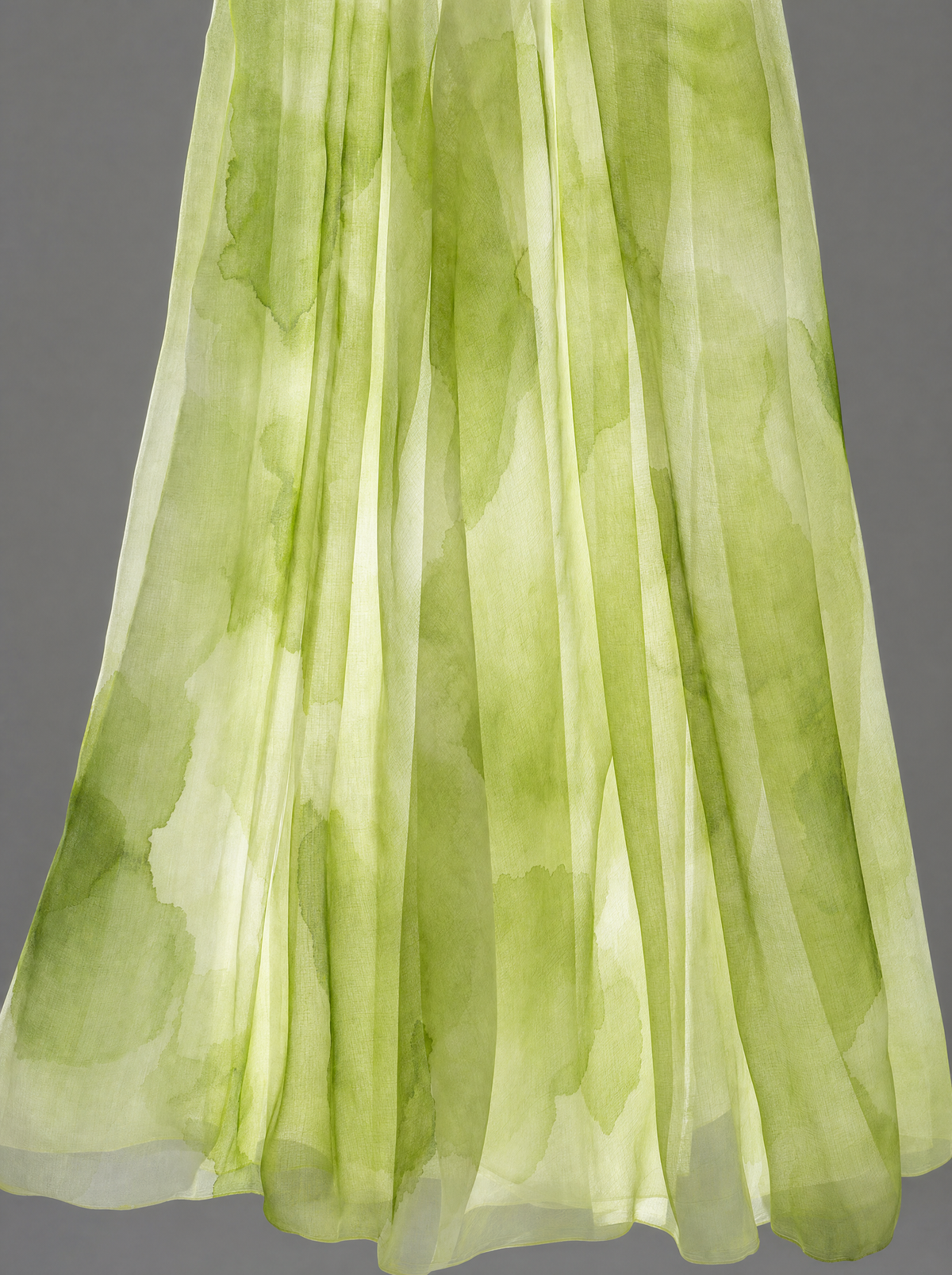 Vellum Voile in Chartreuse, watercolour-washed cotton voile