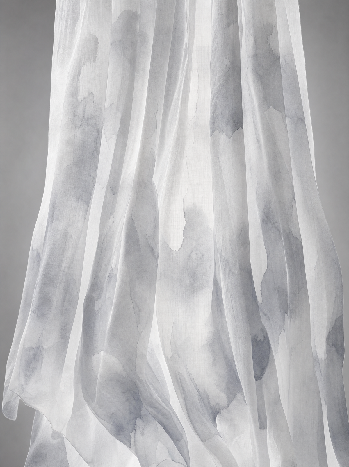 Vellum Voile in Mist, watercolour-washed cotton voile