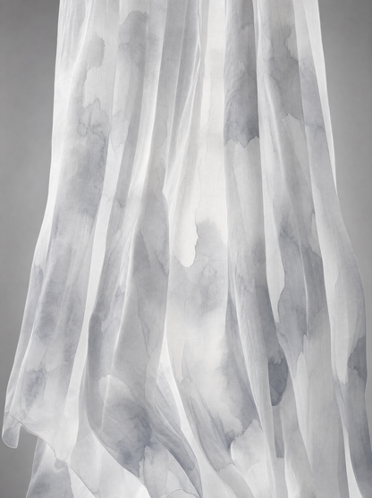 Vellum Voile in Mist, watercolour-washed cotton voile