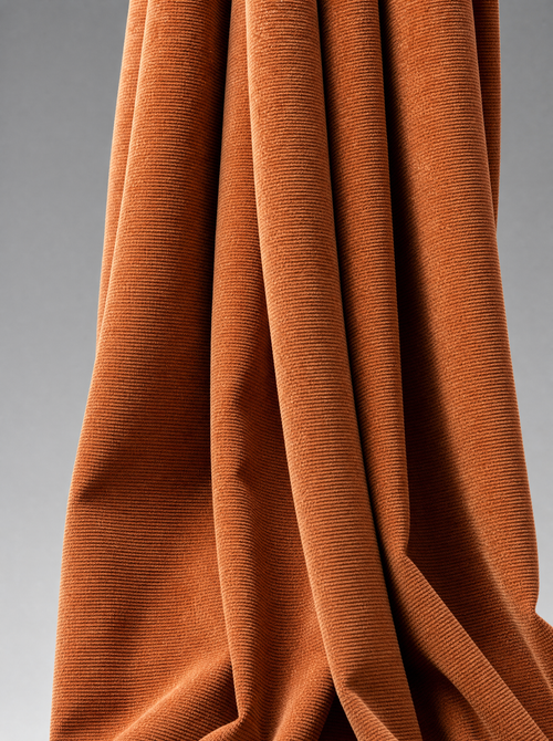 Cinder Chenille in Terracotta, ribbed chenille upholstery fabric