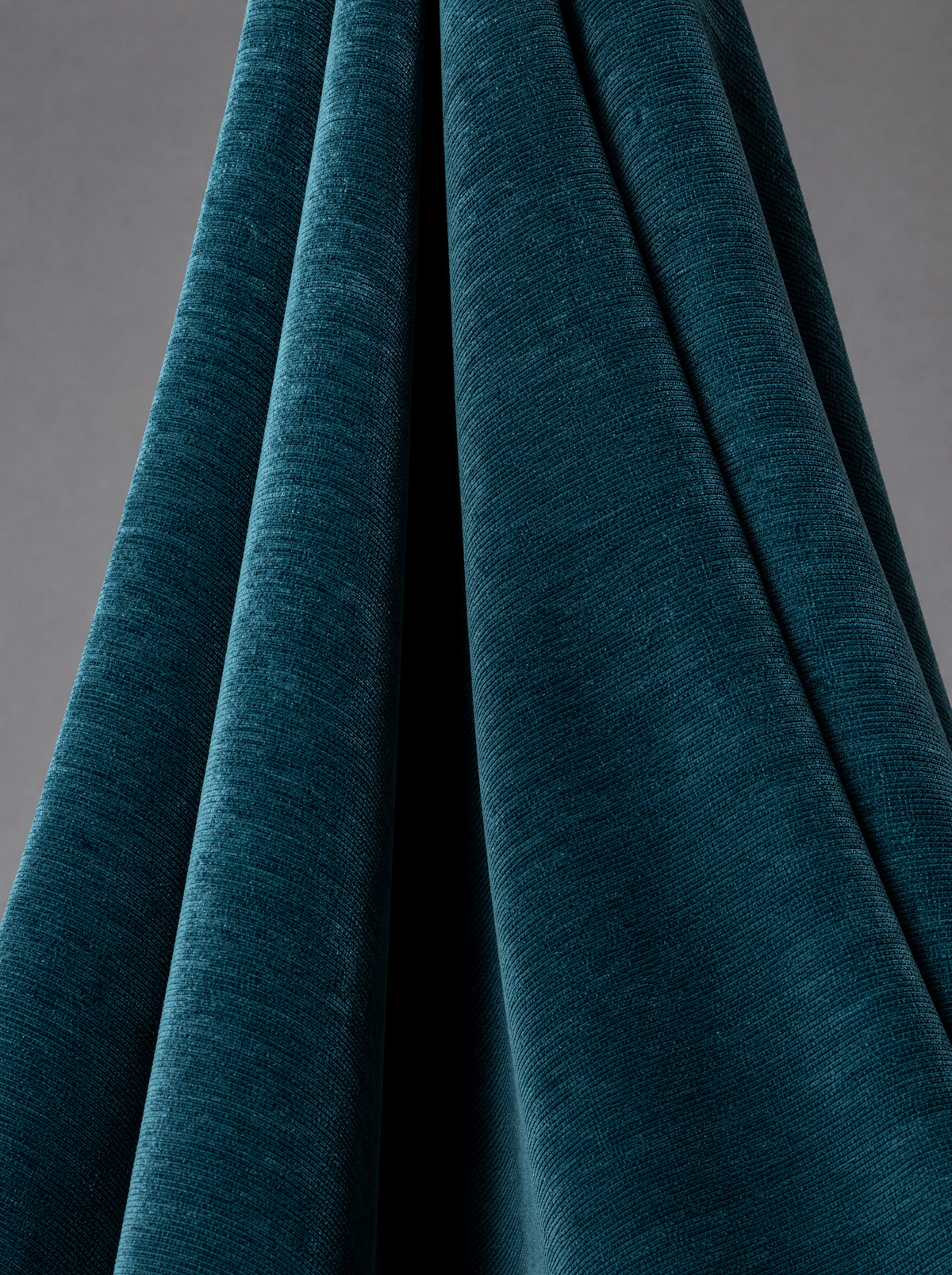 Cinder Chenille in Teal, ribbed chenille upholstery fabric